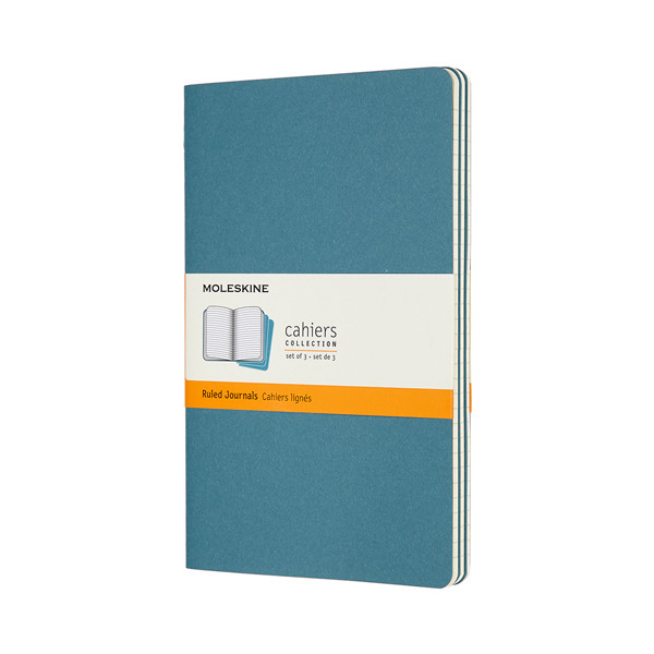 Moleskine grand cahier ligné (3 pièces) - bleu IMCH016B44 313097 - 1