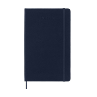 Moleskine large 18 mois agenda semainier 2025/2026 à couverture rigide (ANGL) - bleu saphir 262539