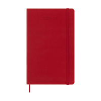 Moleskine large 18 mois agenda semainier 2025/2026 à couverture rigide (ANGL) - rouge écarlate 262538