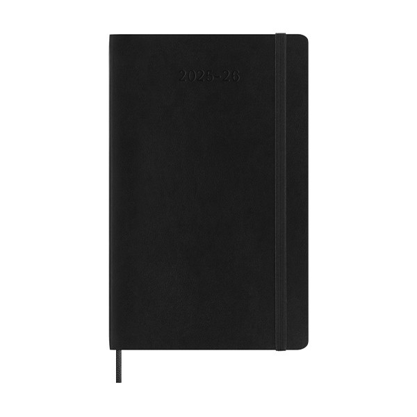 Moleskine large 18 mois agenda semainier 2025/2026 à couverture souple (ANGL) - noir 262540 - 1