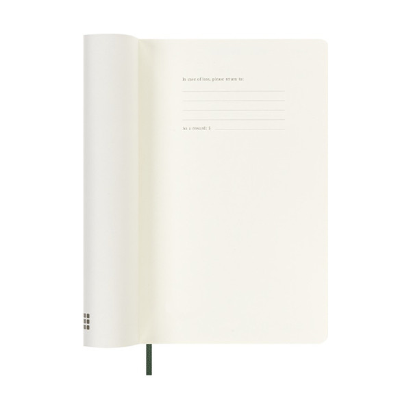 Moleskine large 18 mois agenda semainier 2025/2026 à couverture souple (ANGL) - vert myrte 262544 - 4