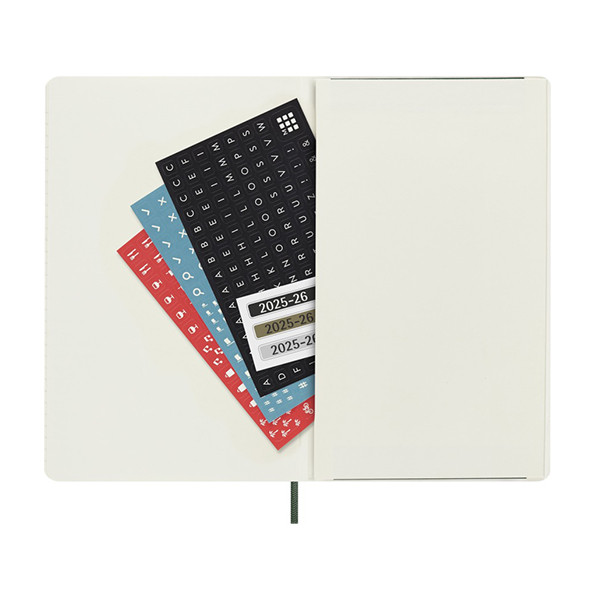 Moleskine large 18 mois agenda semainier 2025/2026 à couverture souple (ANGL) - vert myrte 262544 - 7