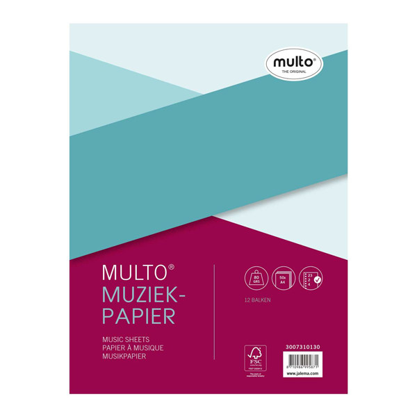 Multo papier à musique A4 100 g/m² 50 feuilles (23 trous)