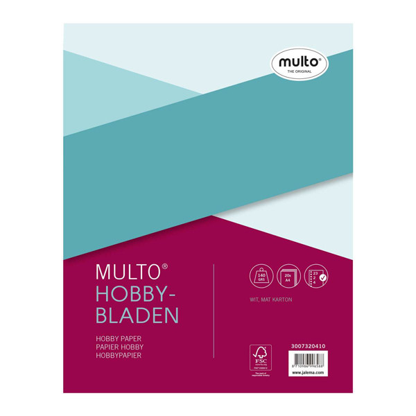 Multo papier hobby A4 140 g/m² 20 feuilles (23 trous) 3007320410 205693 - 1