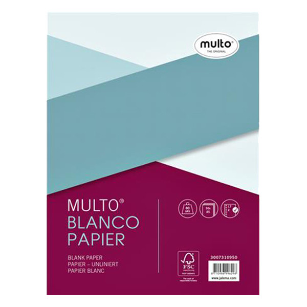 Papier pour classeur à anneaux Fournitures de bureau Multo papier perforé A5  vierge 80 g/m² 50 feuilles (17 trous)