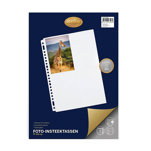 Multo pochette transparente pour photo A4 23 trous 10 x 15 cm vertical (10 pièces) 205671 - 1