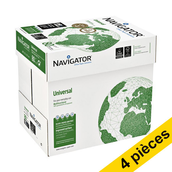 Navigator Universal Paper 4 boîtes de 2500 feuilles A4 - 80 g/m² NVdoos4 065255 - 1