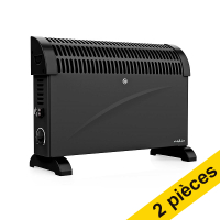 Offre : 2x Nedis chauffage à convection (2000W, pièces jusqu'à 25 m², noir)