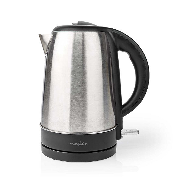 Nedis bouilloire en acier inoxydable 1,7 litre - aluminium/noir KAWK340EAL K170108159 - 1