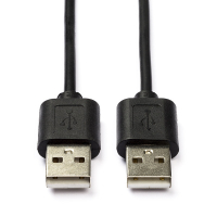Nedis câble USB-A vers USB-A (2 mètres) - noir N010203026