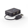 Nedis concentrateur USB 2.0 compact (4 ports) UHUBU2410BK K030200022 - 1
