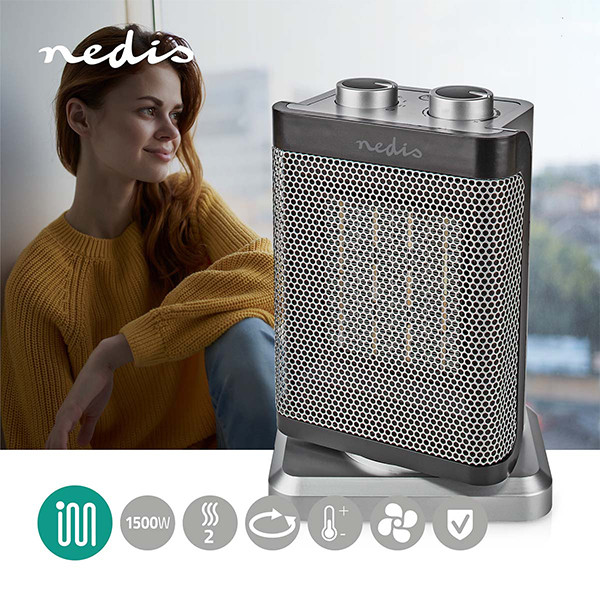Nedis radiateur électrique (1500W, pièces jusqu'à 20 m², fonction pivotante) K170101177 - 2
