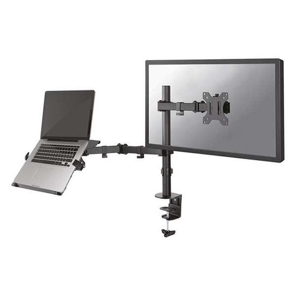 Neomounts bras d'écran pour 1 écran + 1 support pour ordinateur portable (avec pince et oeillet) - noir FPMA-D550NOTEBOOK 200333 - 2