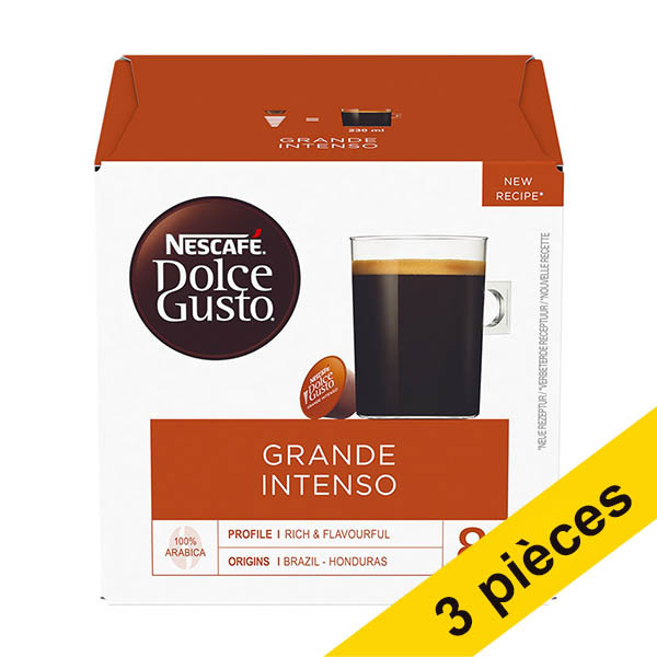 Offre : 3x Nescafé Dolce Gusto Grande Intenso capsules de café (16 pièces) 422976 - 1
