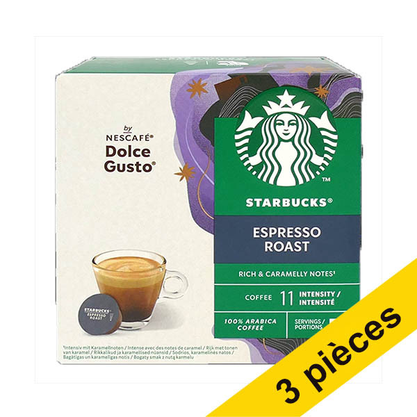 Offre : 3x Nescafe Dolce Gusto Starbucks Espresso Roast capsules de café (12 pièces) 422982 - 1