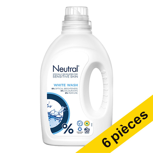 Offre : 6x Neutral Blanc lessive liquide 1 litre (20 lavages) SNE01021 - 1