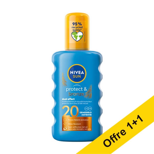 Offre : 2x Nivea Sun Protect & Bronze spray solaire SPF20 200 ml SNI06313 - 1