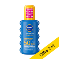 Offre : 3x NIVEA SUN Crème solaire Protect & Hydrate Spray solaire SPF 50+ 200 ml SNI06297