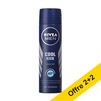 Offre : 4x Nivea Cool Kick for Men déodorant (150 ml) SNI06274