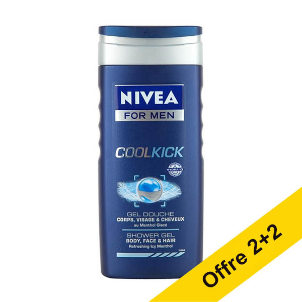 Offre : 4x Nivea Cool Kick for Men gel douche (250 ml) SNI06286 - 1