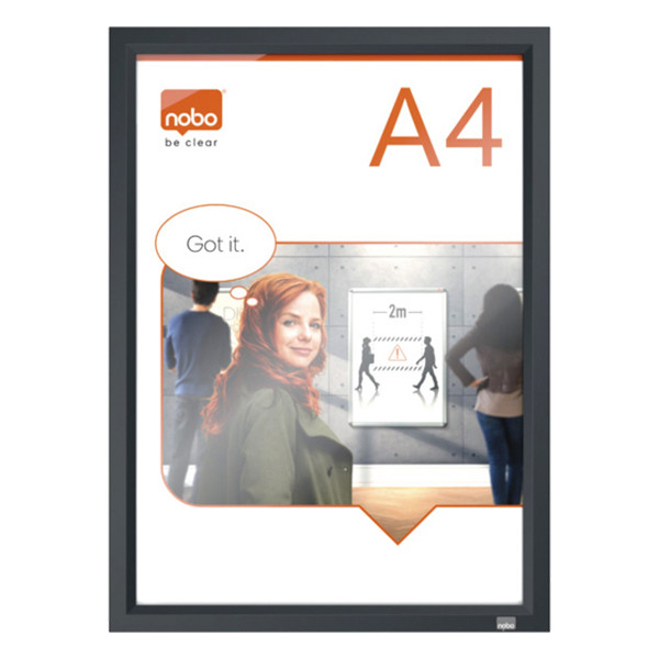 Nobo Impression Pro cadre clic-clac en aluminium A4 - noir 1915579 247467 - 1