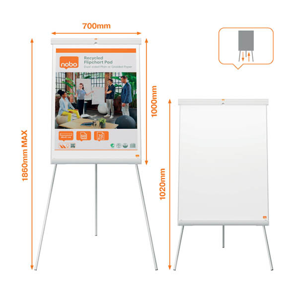 Nobo Premium Plus flipchart en acier avec trépied 213470 - 2