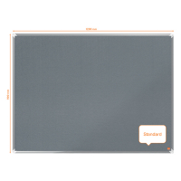 Nobo Premium Plus tableau d'affichage en feutre 120 x 90 cm - gris 1915196 247414