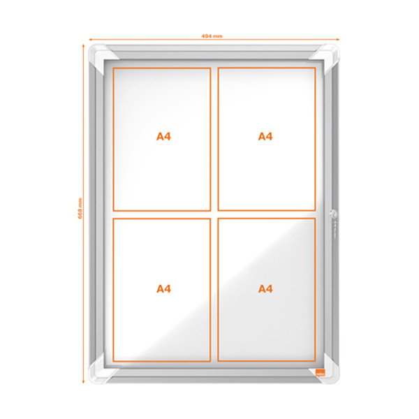 Nobo Premium Plus vitrine pour extérieur 4 x A4 métal 1902577 247484 - 1