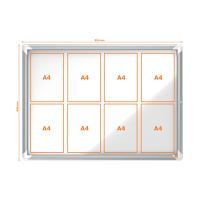 Nobo Premium Plus vitrine pour extérieur 8 x A4 métal 1902579 247486