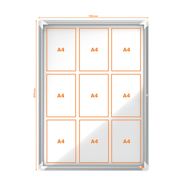 Nobo Premium Plus vitrine pour extérieur 9 x A4 métal 247487 - 1