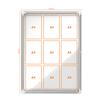 Nobo Premium Plus vitrine pour extérieur 9 x A4 métal 1902580 247487