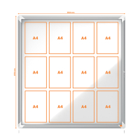 Nobo Premium Plus vitrine pour extérieure 12 x A4 métal 1902581 247488