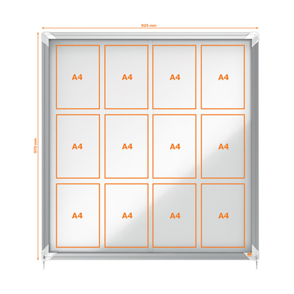 Nobo Premium Plus vitrine pour intérieur 12 x A4 métal 1902570 247480 - 1