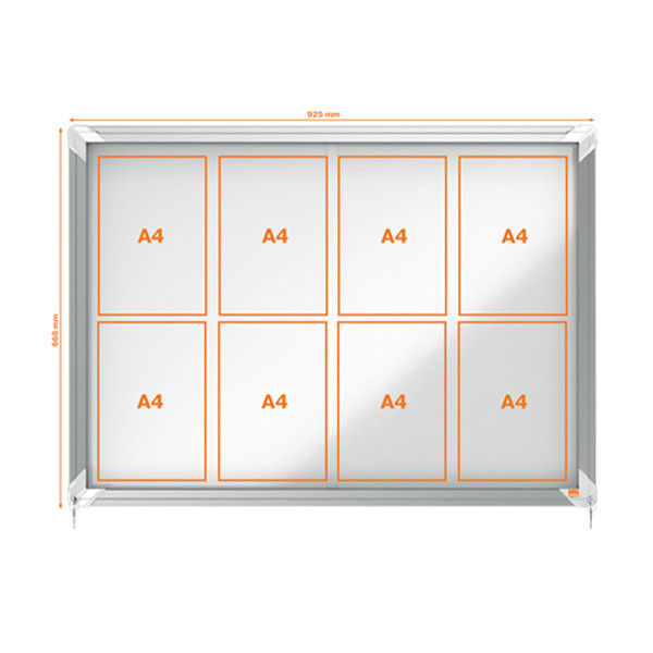 Nobo Premium Plus vitrine pour intérieur 8 x A4 métal 1902569 247479 - 1