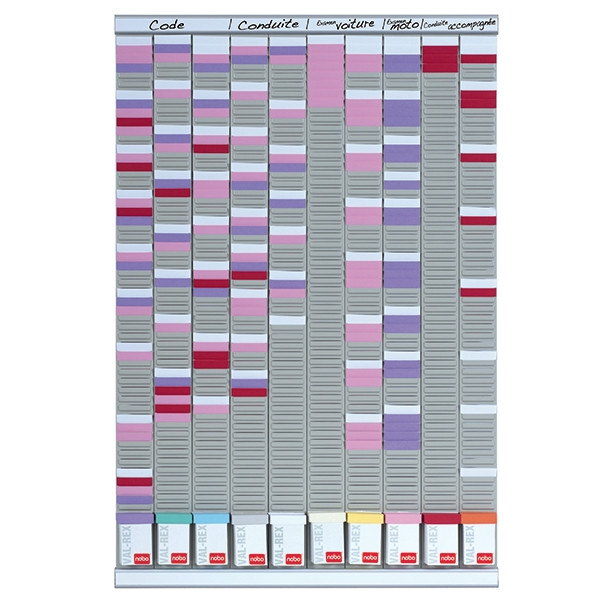 Nobo kit planning à fiches T (10 colonnes, 54 fentes) 2901000 247014 - 1