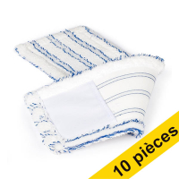 Offre : 10x 123schoon vadrouille microfibre bleu-blanc pour essuie-sol