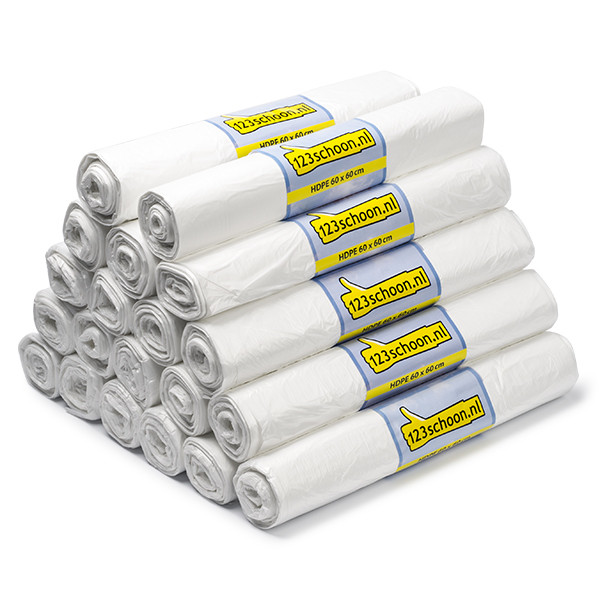 Offre : 10x 123schoon sacs-poubelle PEHD 35 litres (50 pièces) - blanc  SDR00422 - 1