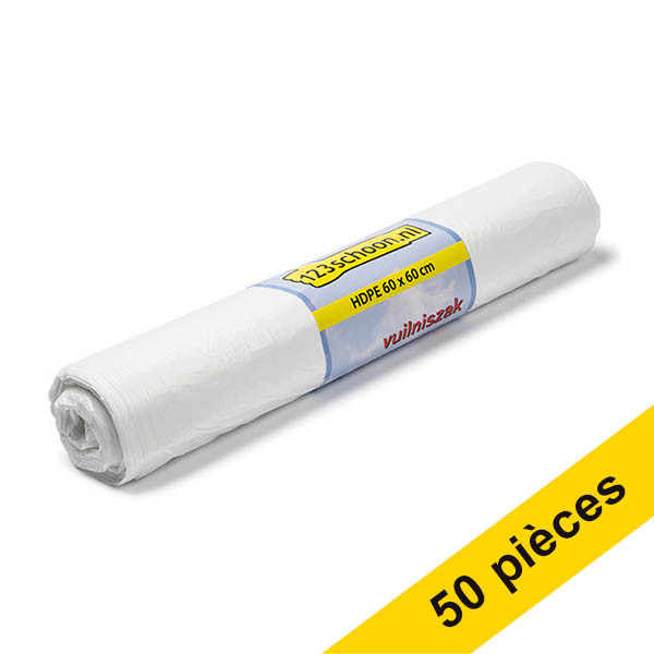 Offre : 10x 123schoon sacs-poubelle PEHD 35 litres (50 pièces) - blanc SDR00422 - 1