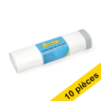 Offre : 10x 123schoon sacs-poubelle avec lien coulissant 30-40 litres (20 pièces) - blanc