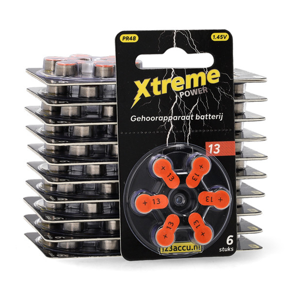 Offre : 123accu Xtreme Power 13 / PR48 piles pour appareils auditifs 120 pièces (marque 123accu) - orange ADR00371 - 1