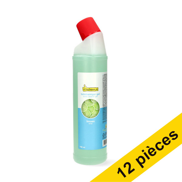 Offre : 12x 123schoon gel nettoyant pour toilettes Citron Vert (750 ml) SDR06246 - 1