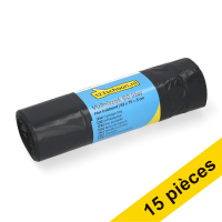 Offre : 15x 123schoon sacs-poubelles à lien coulissant 60 litres (15 pièces) - noir SDR07372