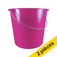 Offre : 2x 123schoon seau ménager 5 litres - rose