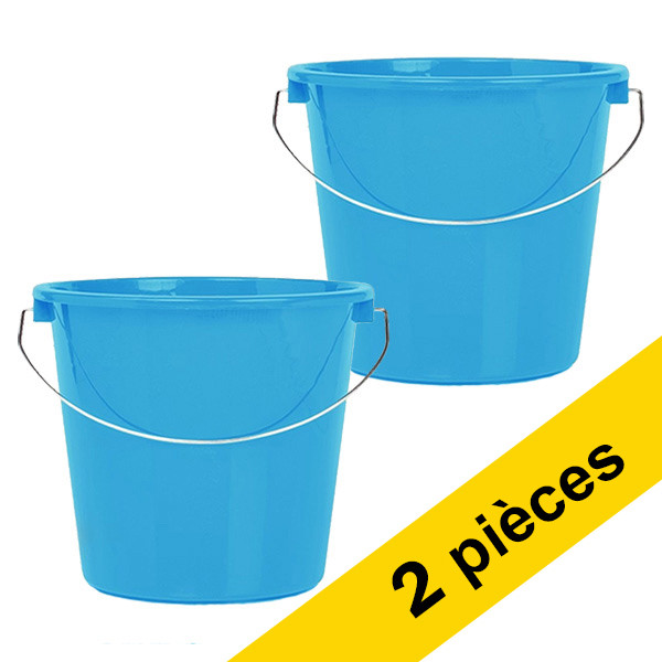 Offre : 2x 123schoon seau ménager 5 litres (marque distributeur 123schoon) - bleu SDR05104 - 1