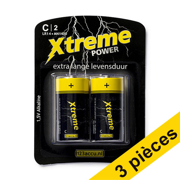 Offre : 3x 123accu Xtreme Power piles LR14 C 2 pièces  ADR00295 - 1