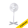 Offre : 3x Dunlop ventilateur sur pied à 3 vitesses (40 cm) - blanc  400691
