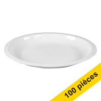 Offre : 4x Goldplast assiette réutilisable 22 cm (25 pièces) - blanc