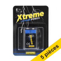 Offre : 5x 123accu pile Xtreme Power 6FR61 E-Block 9V (1 pièce) ADR00075