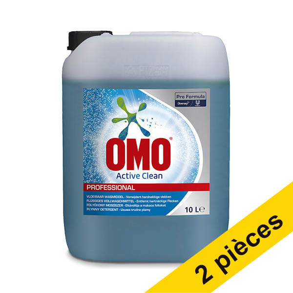 Offre : 2x Omo Professional Active Clean lessive liquide 10 litres (154 lavages) SOM00085 - 1