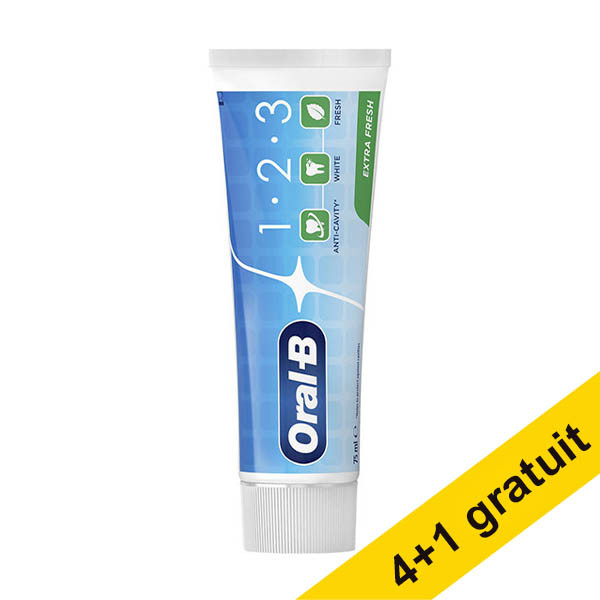 Offre : 5x Oral-B 1-2-3 Extra Fresh dentifrice (75 ml) SOR00221 - 1